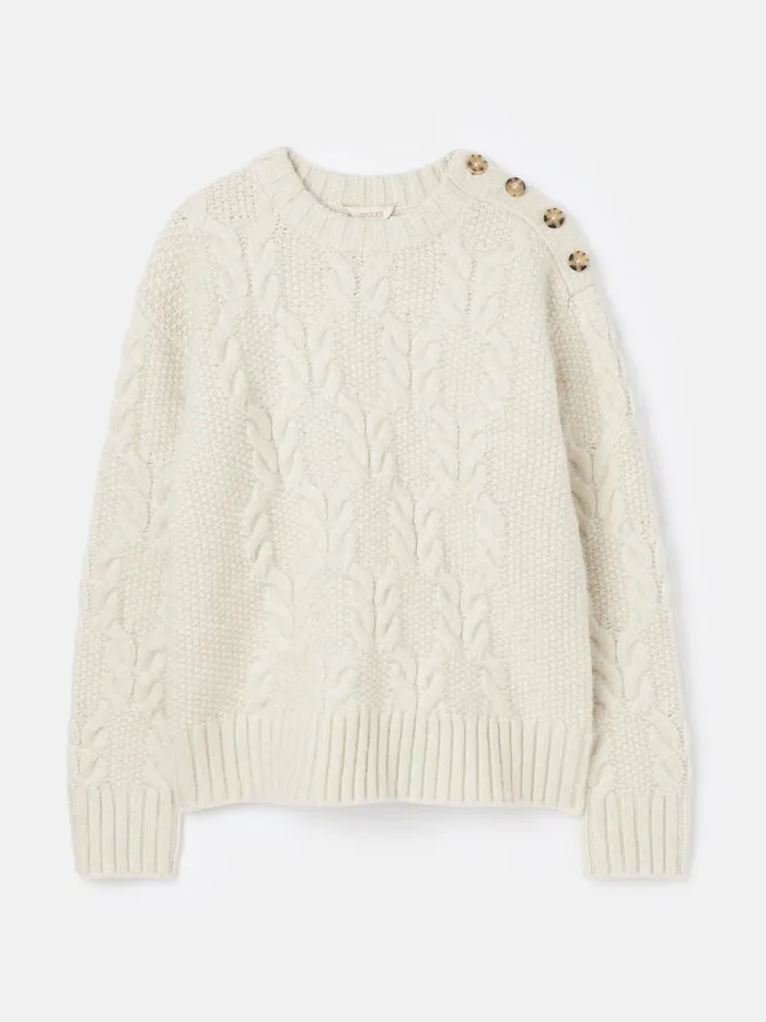 Joules Knitwear Women Cream Cable Knit Jumper