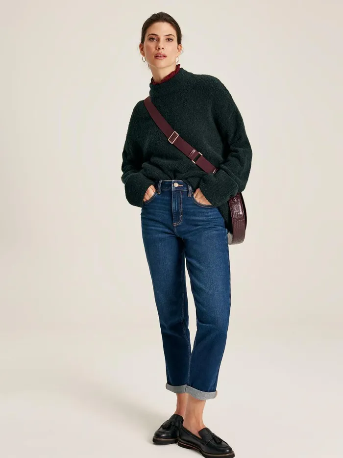 Joules Knitwear Women Dark Green High Neck Boucl Jumper