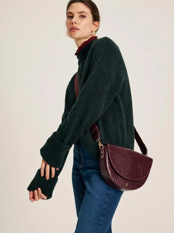 Joules Knitwear Women Dark Green High Neck Boucl Jumper