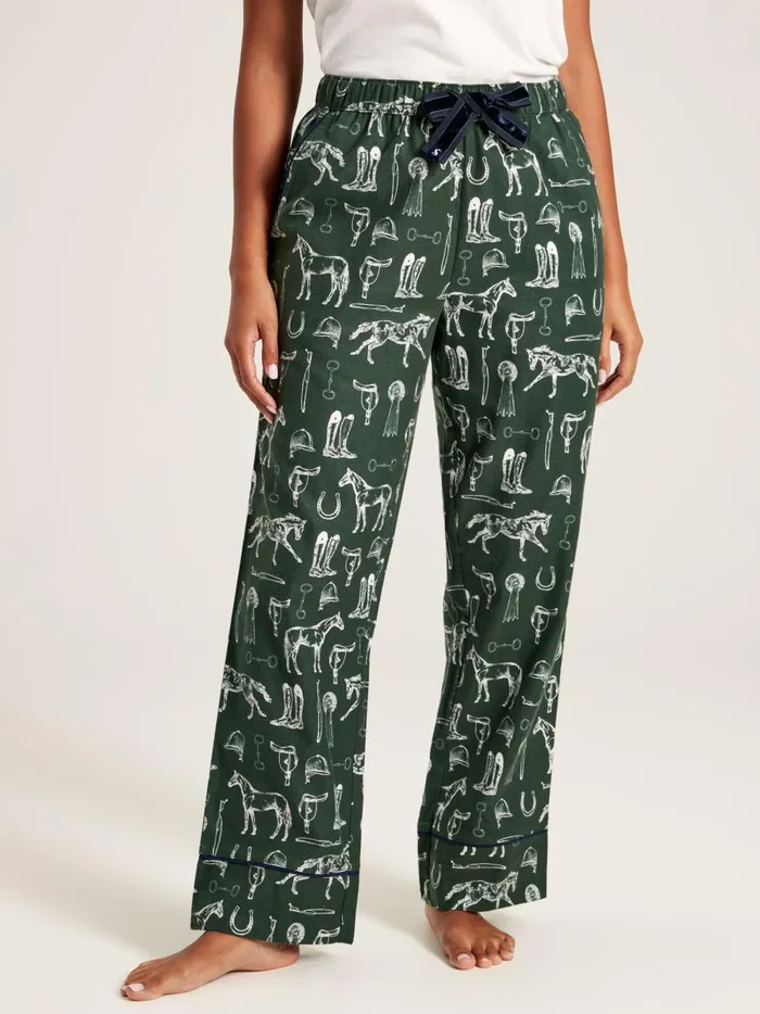 Joules Nightwear Women Green Cotton Pyjama Bottoms