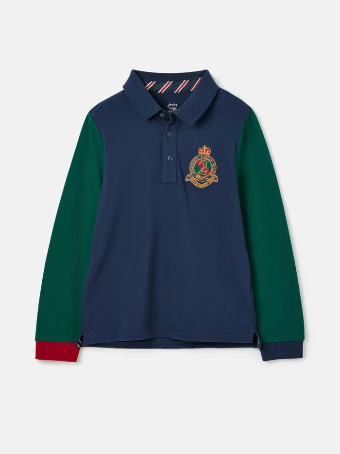 Joules Polo Shirts Boys Navy Long Sleeve Cotton Polo Shirt