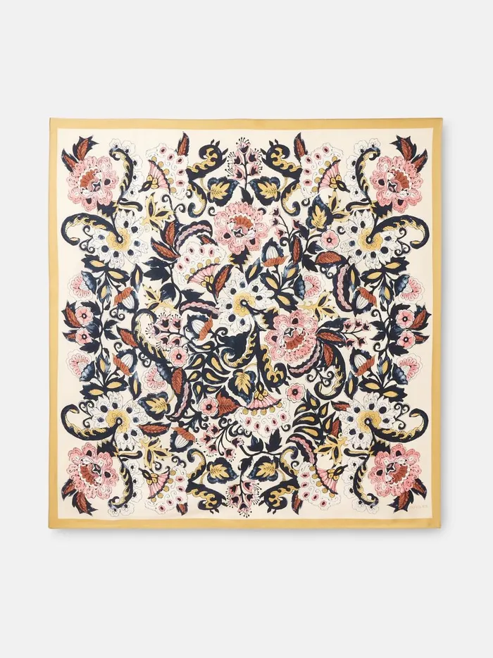 Joules Scarves Women NeutralBlush Floral Square Silk Scarf