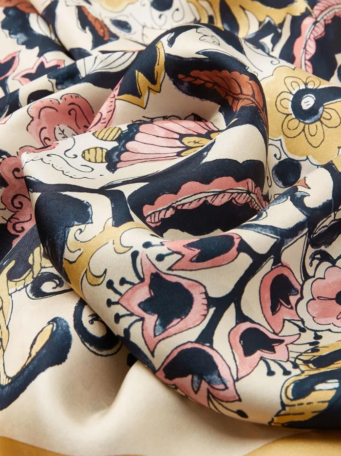 Joules Scarves Women NeutralBlush Floral Square Silk Scarf