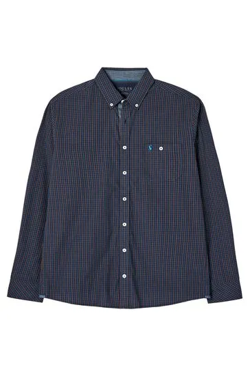 Joules Shirts Men Blue Abbott Classic Fit Long Sleeve Peached Poplin Shirt