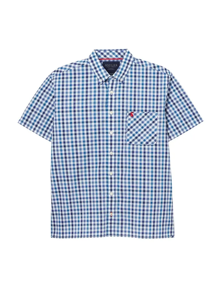 Joules Shirts Men Blue Short Sleeve Classic Fit Shirt