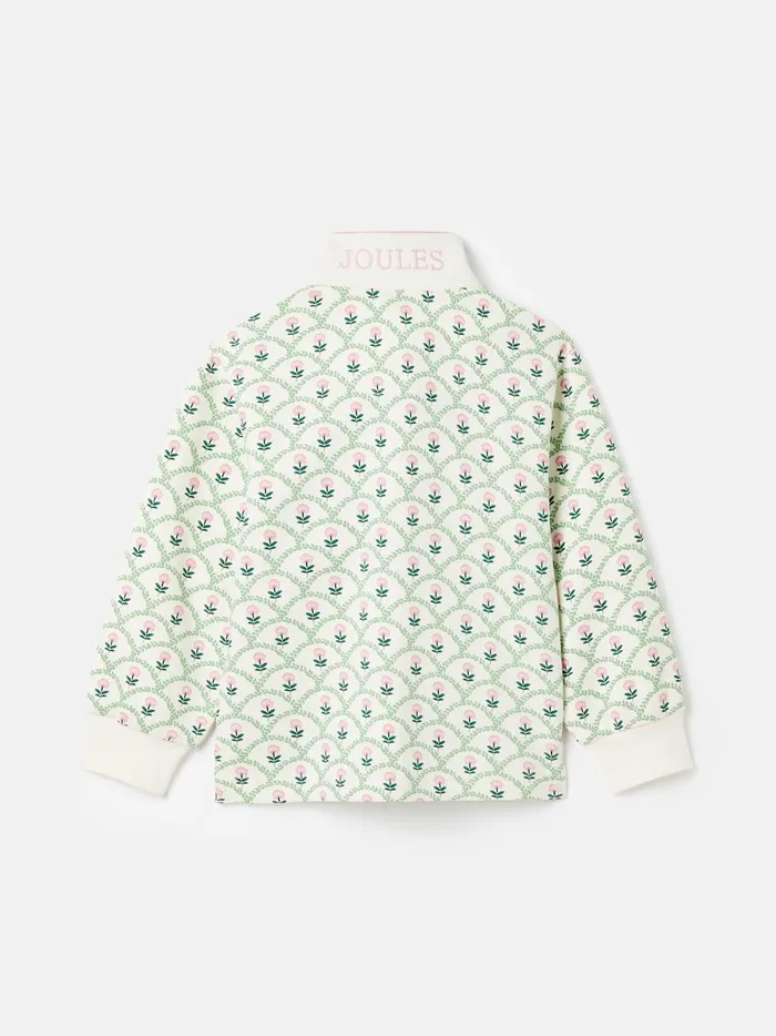 Joules Sweatshirts and Hoodies Girls Cream Floral Funnel Neck Sweatshirt