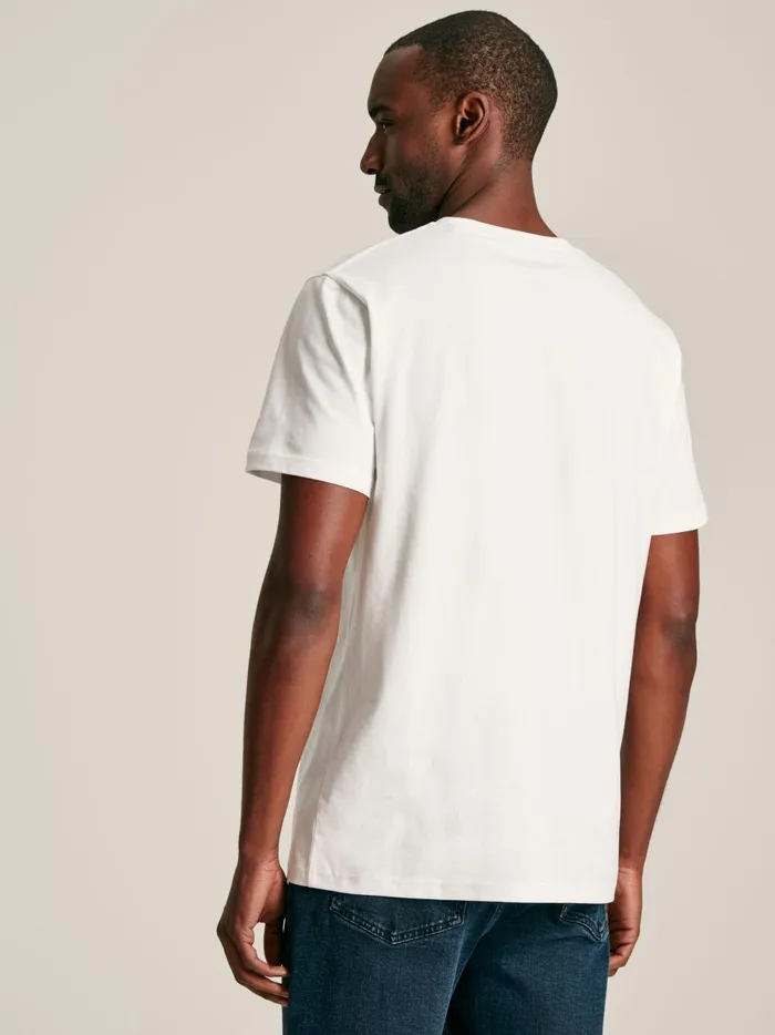 Joules Tops and Tshirts Men White Plain Jersey Crew Neck TShirt