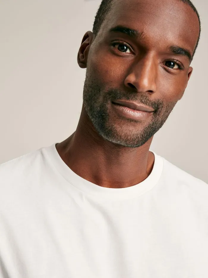 Joules Tops and Tshirts Men White Plain Jersey Crew Neck TShirt
