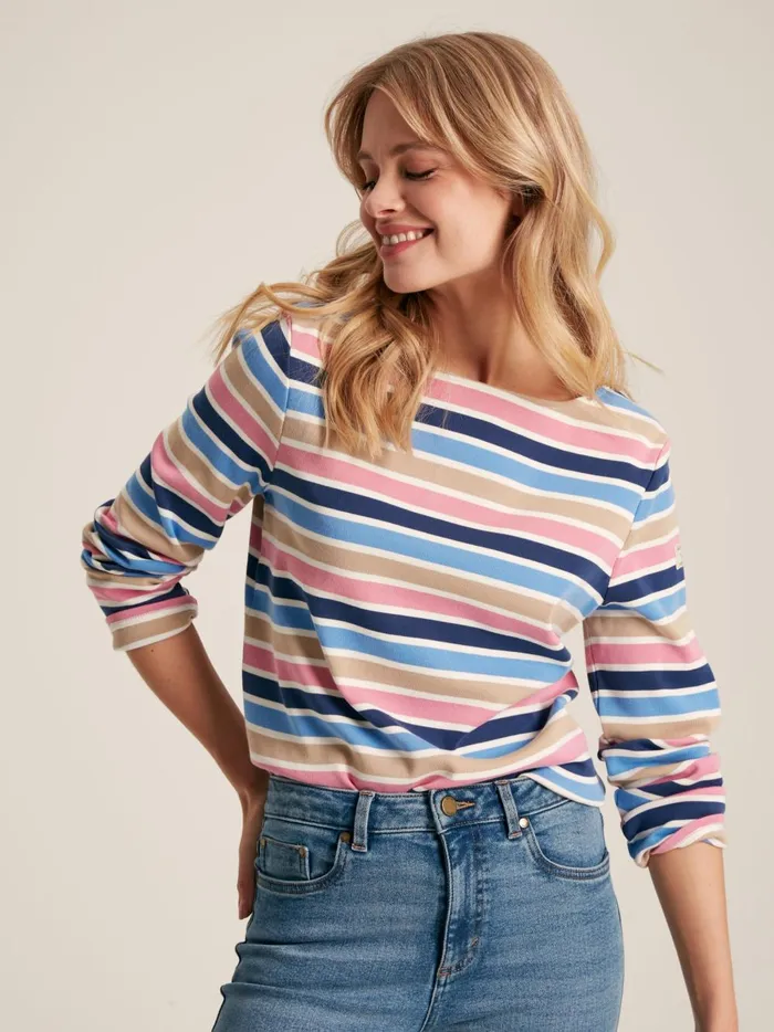 Joules Tops Women Multi Stripe Boat Neck Breton Top