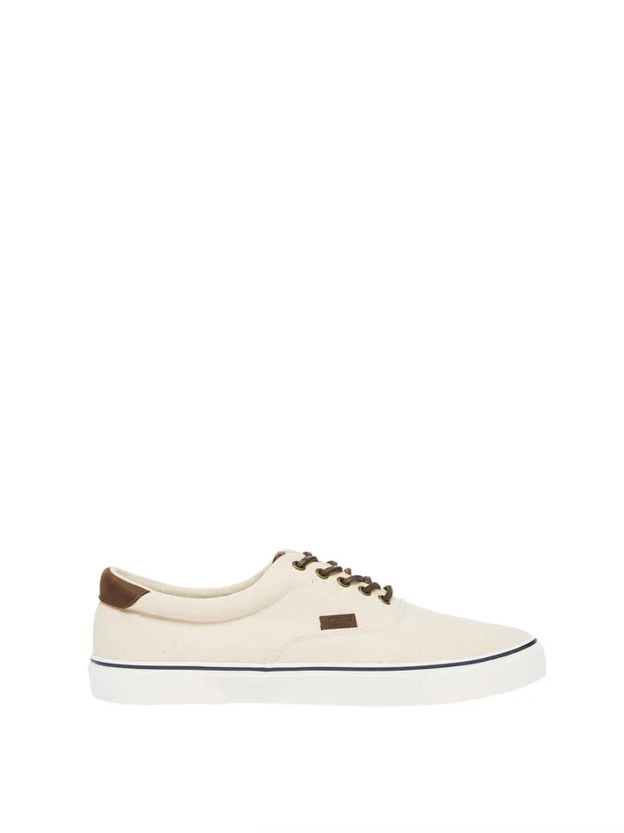 Joules Trainers Men White Deck Cupsole Canvas Shoes