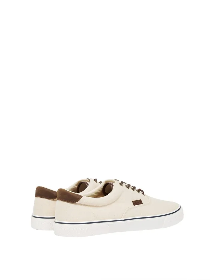 Joules Trainers Men White Deck Cupsole Canvas Shoes
