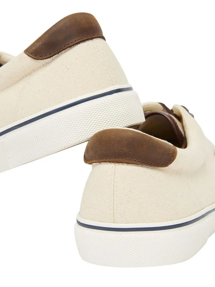 Joules Trainers Men White Deck Cupsole Canvas Shoes