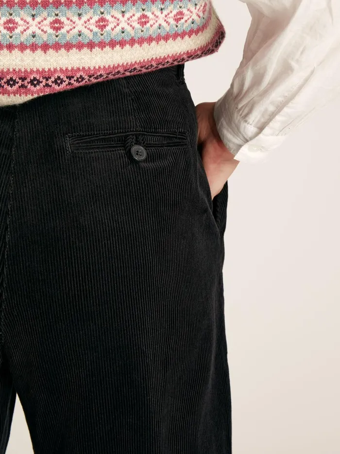 Joules Trousers and Leggings Women Black Cord Tapered Leg Trousers