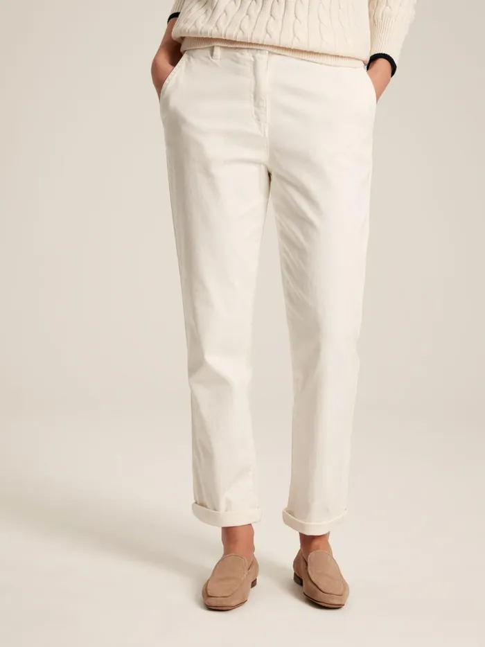 Joules Trousers and Leggings Women Cream Slim Fit Chino Trousers