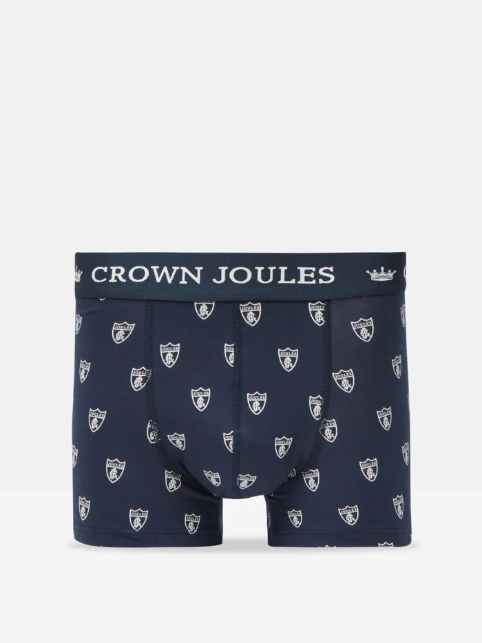 Joules Underwear Men Navy Crest Cotton Boxer Briefs 2 Pack