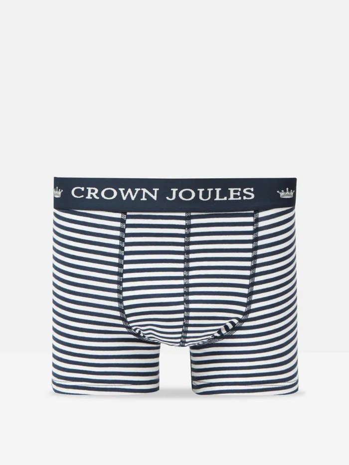Joules Underwear Men Navy Crest Cotton Boxer Briefs 2 Pack