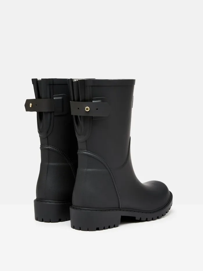 Joules Wellies Women Black Adjustable Mid Calf Wellies