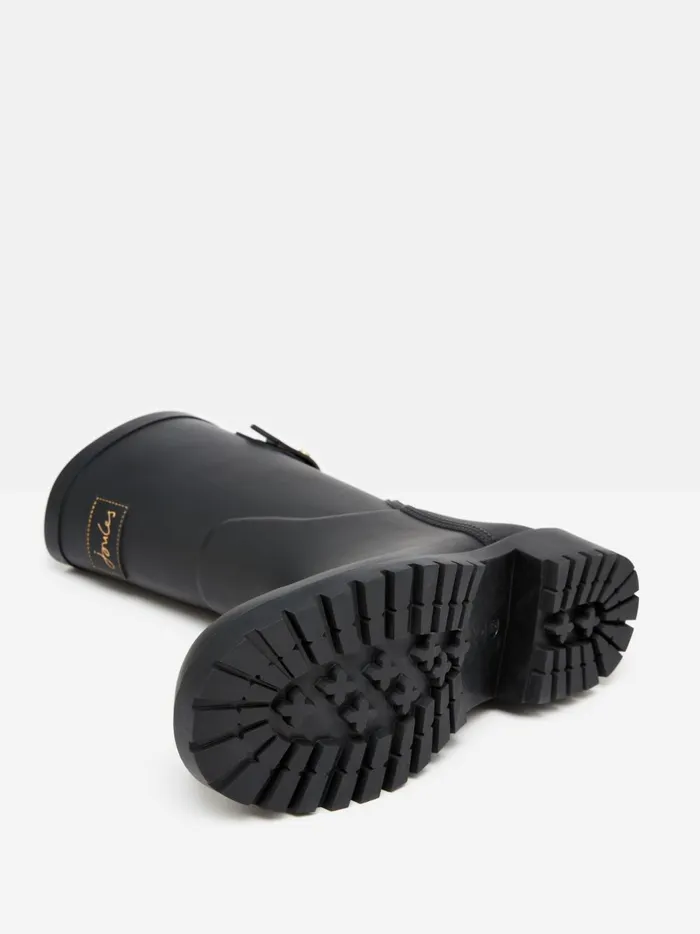 Joules Wellies Women Black Adjustable Mid Calf Wellies