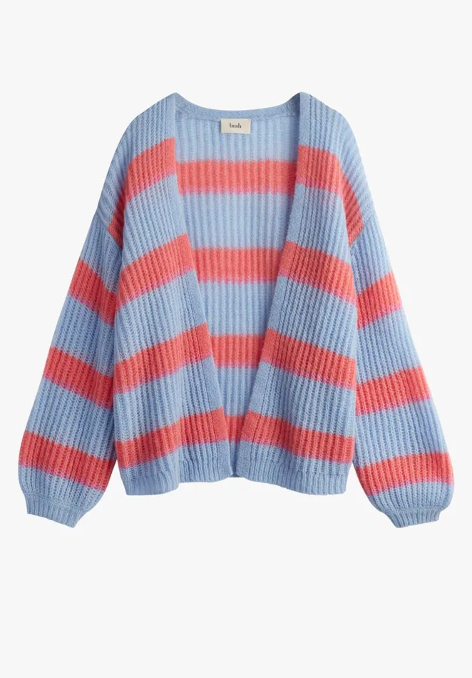 Jumpers and Cardigans Women Hush Ani Striped Cardigan Sky Blue Orange