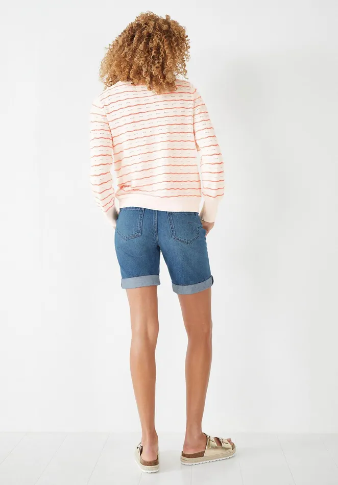 Jumpers and Cardigans Women Hush Aubrey Striped Jumper Soft Whitepink