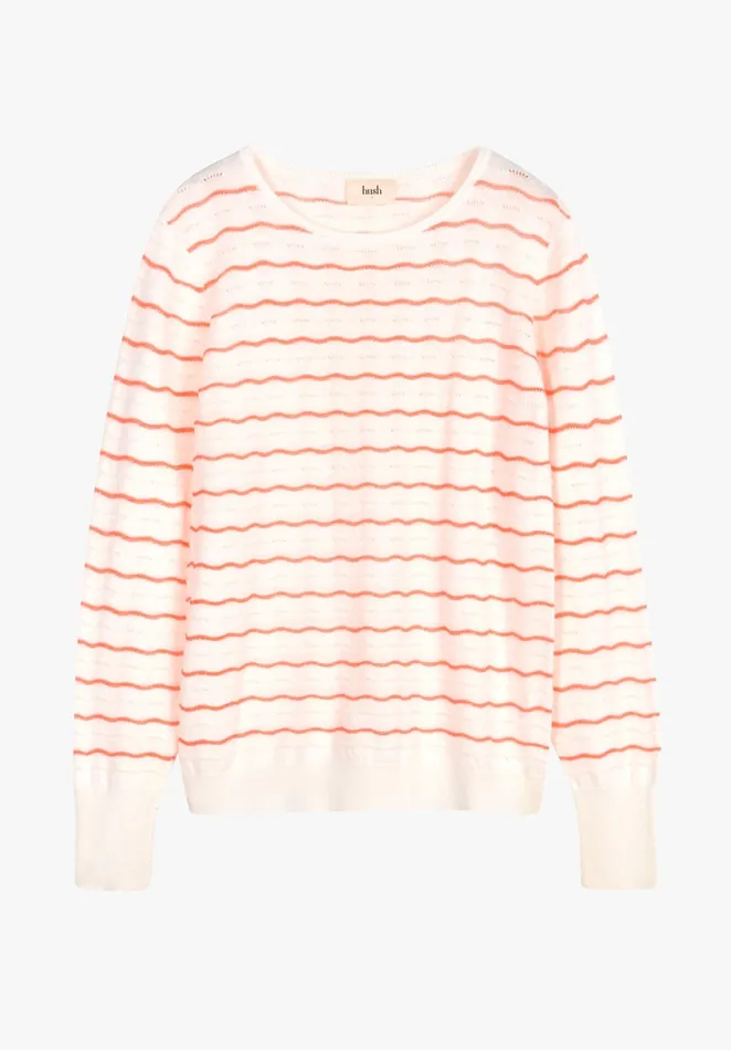 Jumpers and Cardigans Women Hush Aubrey Striped Jumper Soft Whitepink