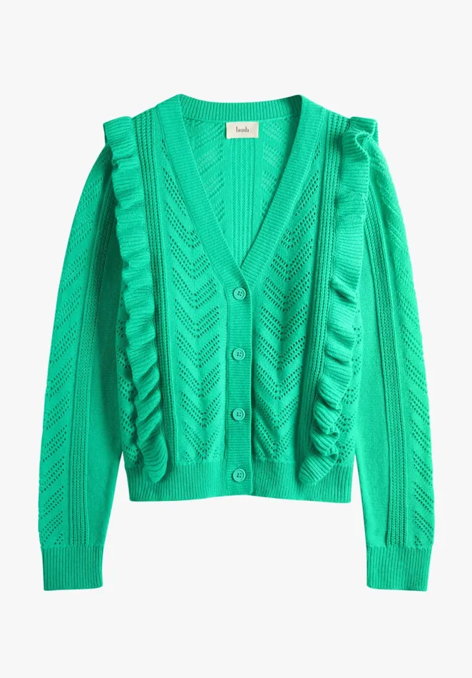 Jumpers and Cardigans Women Hush Bodhi Frilled Cardigan Mint Green