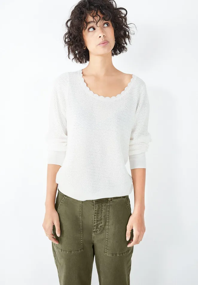 Jumpers and Cardigans Women Hush Florence Scoop Neck Jumper Ecru