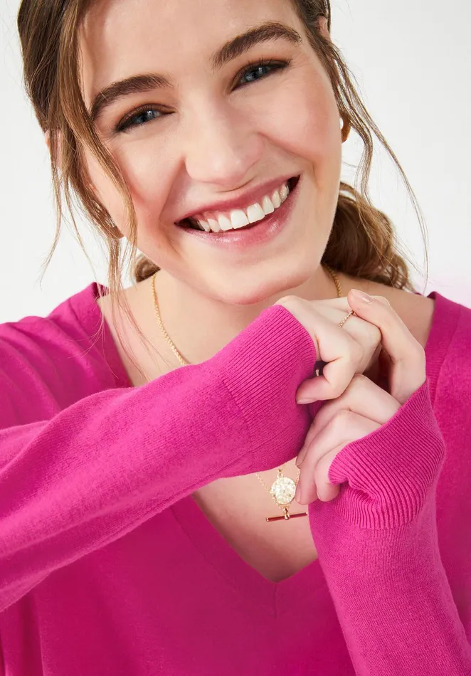 Jumpers and Cardigans Women Hush Lowenna Linen Blend Jumper Vibrant Pink