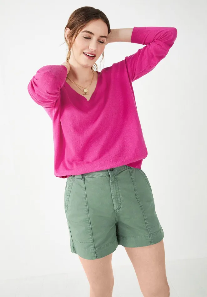 Jumpers and Cardigans Women Hush Lowenna Linen Blend Jumper Vibrant Pink