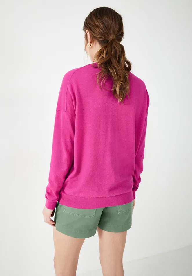 Jumpers and Cardigans Women Hush Lowenna Linen Blend Jumper Vibrant Pink