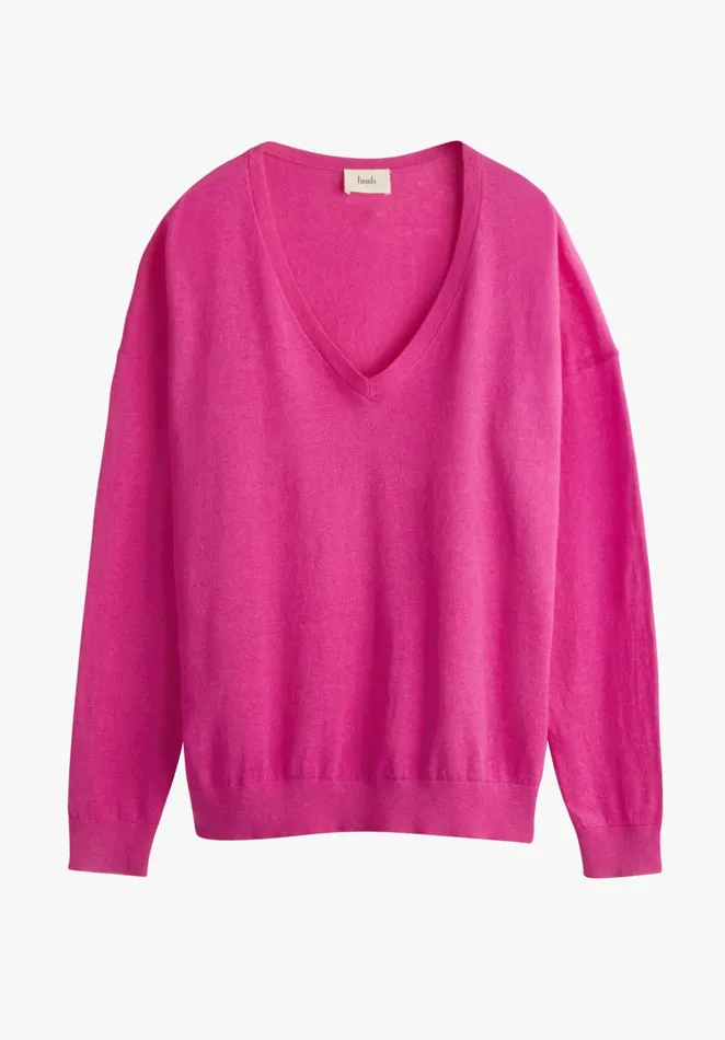 Jumpers and Cardigans Women Hush Lowenna Linen Blend Jumper Vibrant Pink