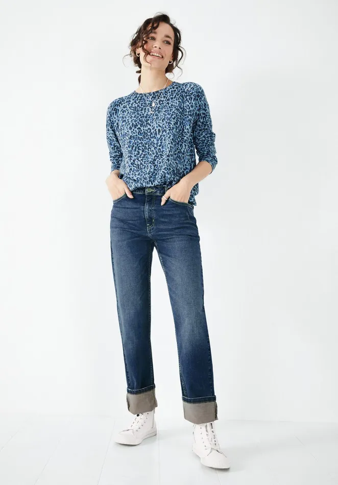 Jumpers and Cardigans Women Hush Malin Printed Jumper Layered Leopard Blue