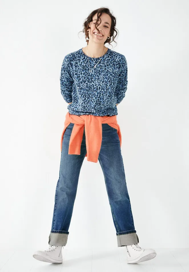 Jumpers and Cardigans Women Hush Malin Printed Jumper Layered Leopard Blue