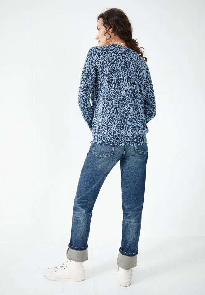 Jumpers and Cardigans Women Hush Malin Printed Jumper Layered Leopard Blue