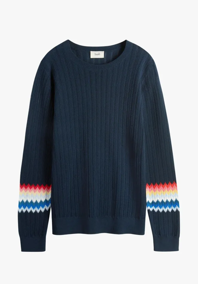 Jumpers and Cardigans Women Hush Novie Rainbow Jumper Midnight Navy Bluemulti