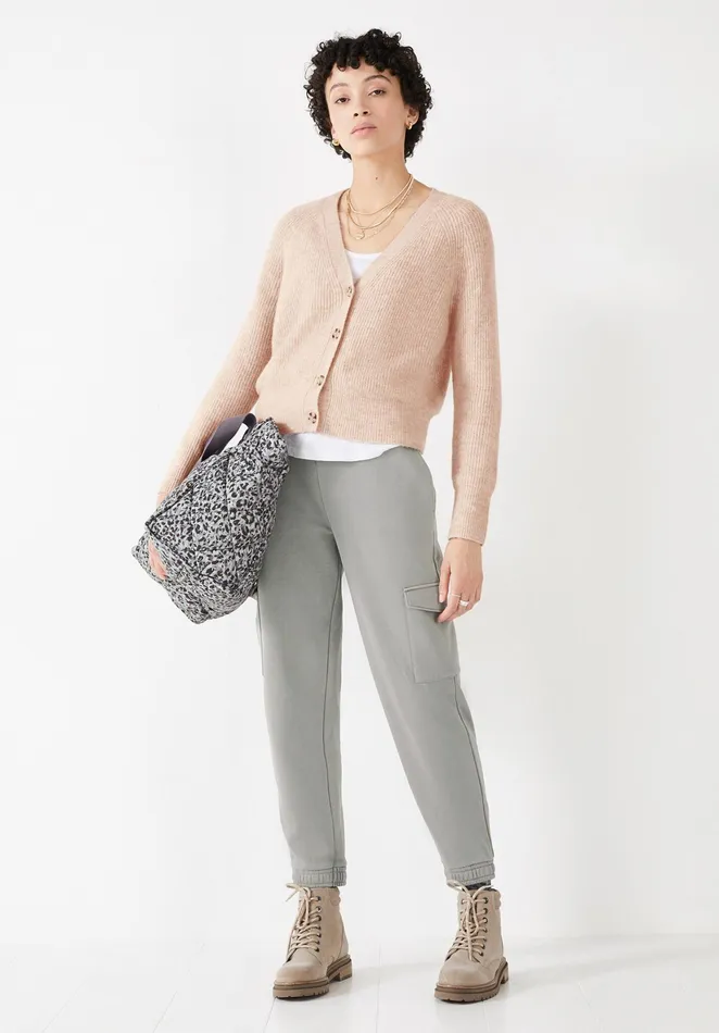 Jumpers and Cardigans Women Hush Riva Ribbed Cardigan Oatmeal