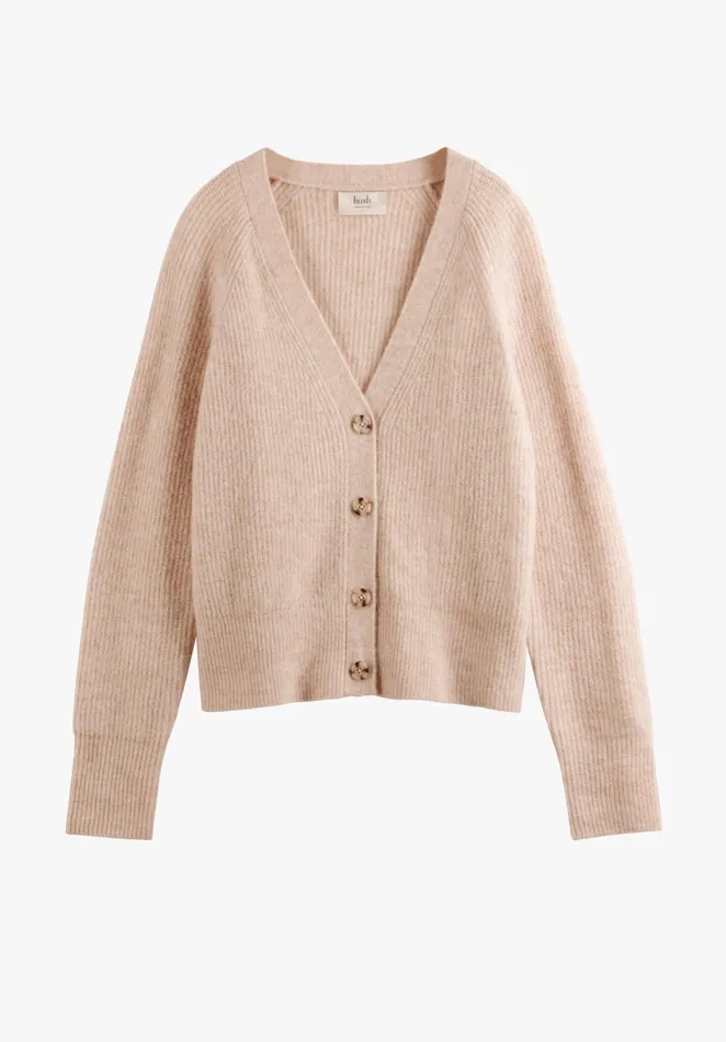 Jumpers and Cardigans Women Hush Riva Ribbed Cardigan Oatmeal