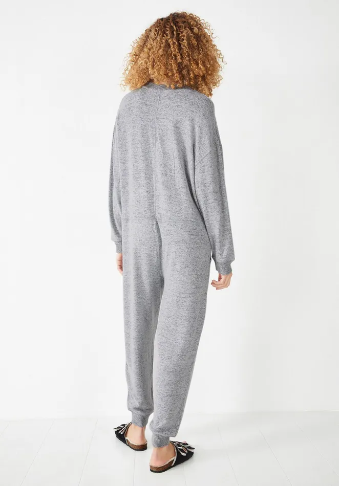Jumpsuits and Playsuits Women Hush Elle VNeck Supersoft Onesie Palest Grey Marl