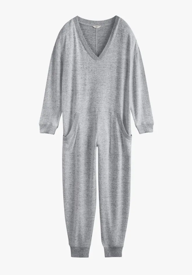 Jumpsuits and Playsuits Women Hush Elle VNeck Supersoft Onesie Palest Grey Marl