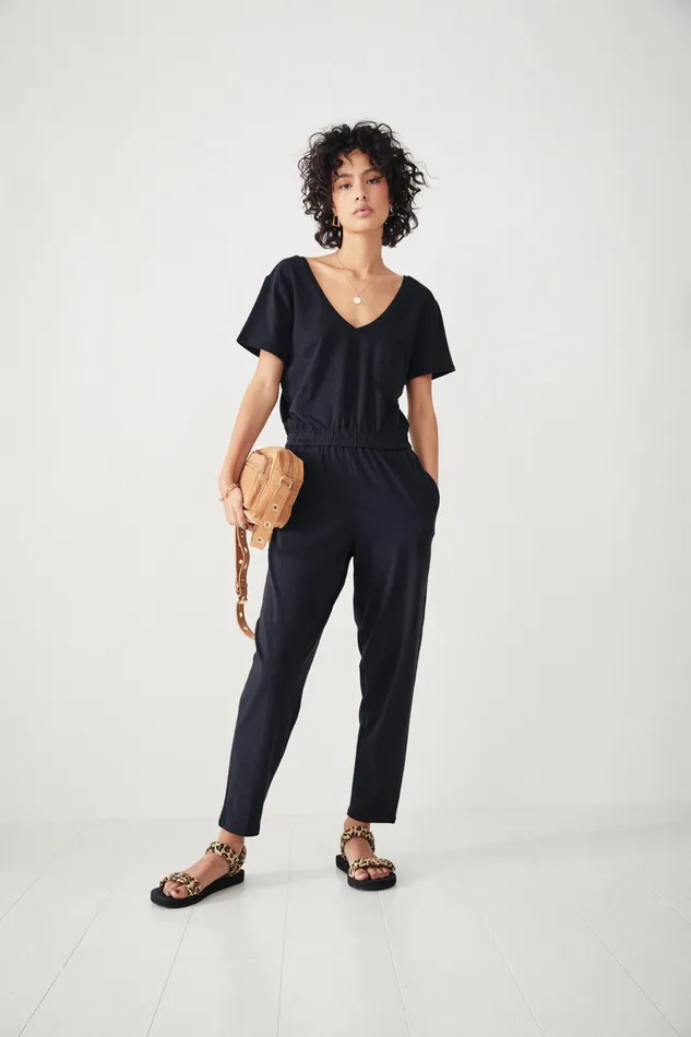 Jumpsuits and Playsuits Women Hush VNeck Jersey Jumpsuit Black