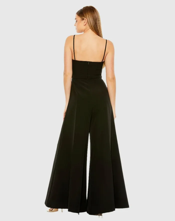 Jumpsuits and Rompers Women Slim Strap Beaded Bustier Top Jumpsuit Black Mac Duggal Jumpsuits and Rompers Women Slim Strap Beaded Bustier Top Jumpsuit Black Mac Duggal