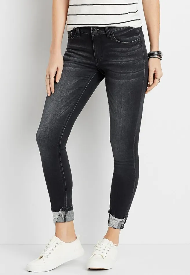 Kancan Washed Destructed Cuffed Skinny Jean Women Maurices Jeans
