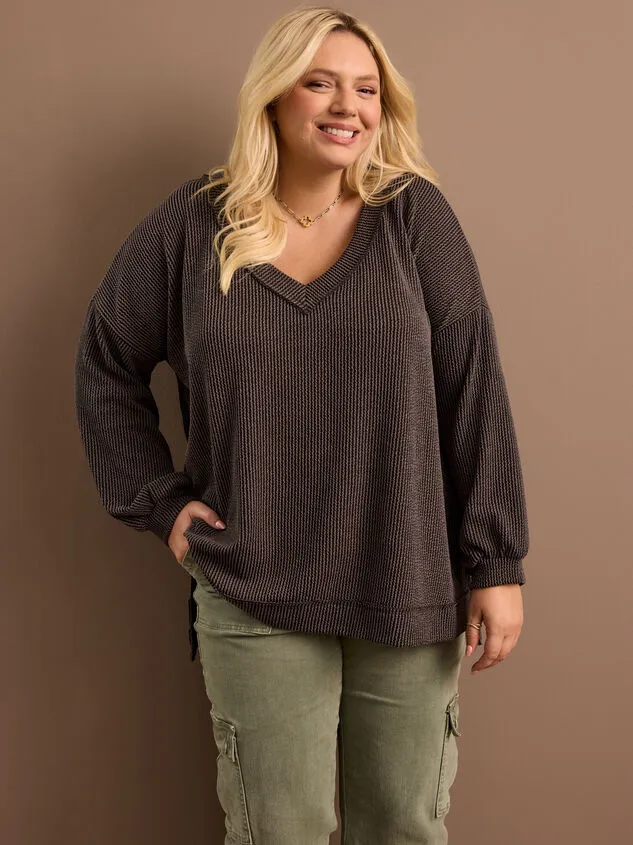 Karina Urban Ribbed Pullover Burgundy Women Altar039d State Tops