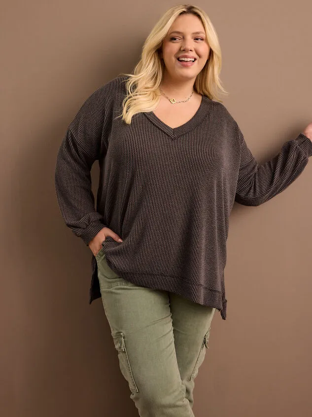 Karina Urban Ribbed Pullover Burgundy Women Altar039d State Tops Karina Urban Ribbed Pullover Burgundy Women Altar039d State Tops