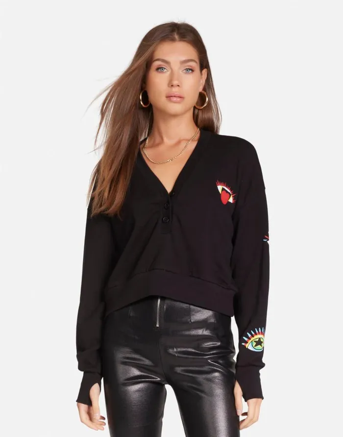 Kathryn Rocker Eye Black Women Lauren Moshi Long Sleeve