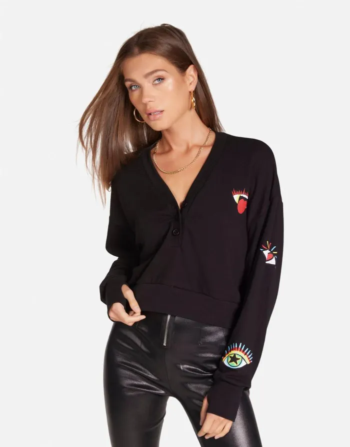 Kathryn Rocker Eye Black Women Lauren Moshi Long Sleeve