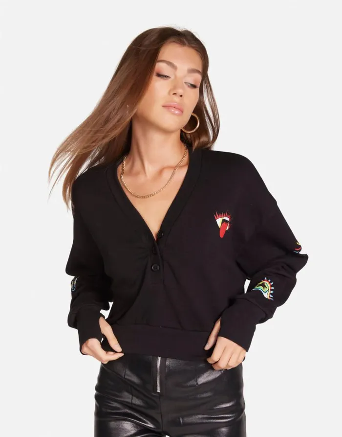 Kathryn Rocker Eye Black Women Lauren Moshi Long Sleeve