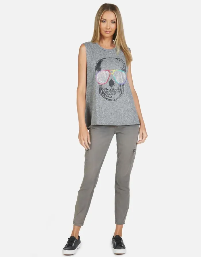 Kel Cool Skull Heather Grey Women Lauren Moshi Tanks
