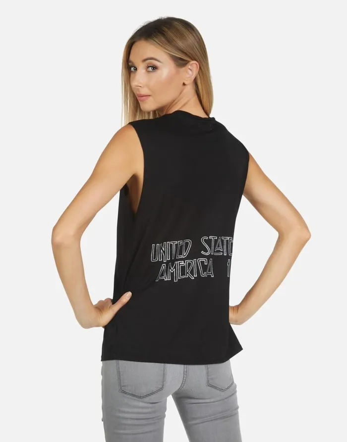 Kel Led Zeppelin Outline Black Women Lauren Moshi Tanks