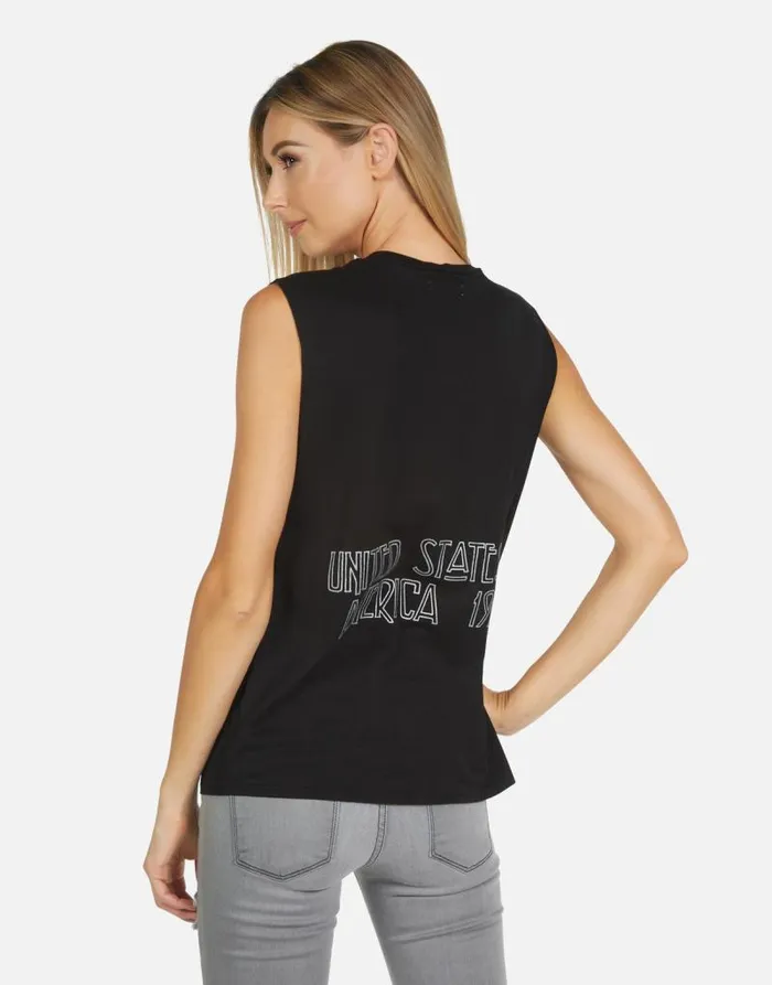 Kel Led Zeppelin Outline Black Women Lauren Moshi Tanks